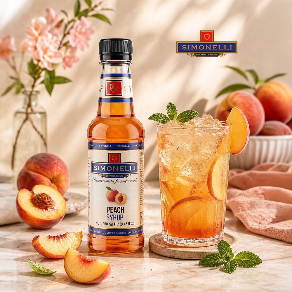 Şeftali Aromalı Kahve Ve Kokteyl Şurubu (250ml) - Görsel 2
